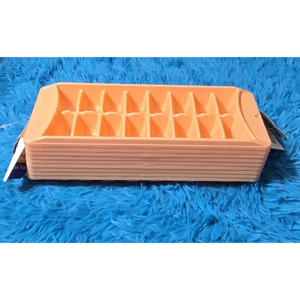 True Living Non Stackable 9pc Lot Bundle Peach Ice Cube Trays *They Do Not Stack